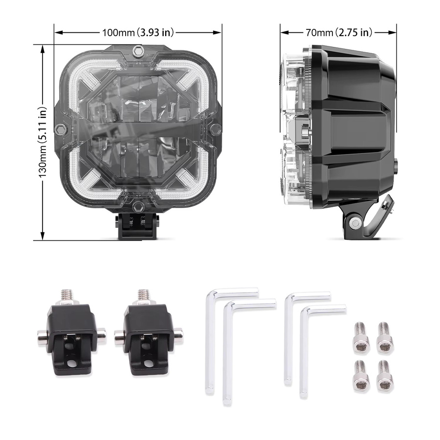 LOYO LED-Arbeitsleuchte für Jeep JK JL Truck Offroad 4x4 SUV ATV 12V in Schwarz - Bild 4
