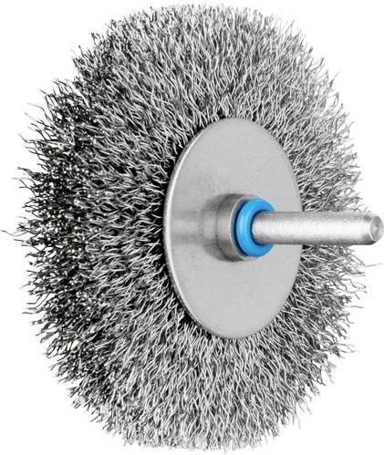 PFERD TOOLS INOX-TOTAL Rundbürste ungezopft aus Edelstahl mit Ø 80 mm Durchmesser und Ø 6 mm Schaft für Metall, Silber/Blau - Bild 1