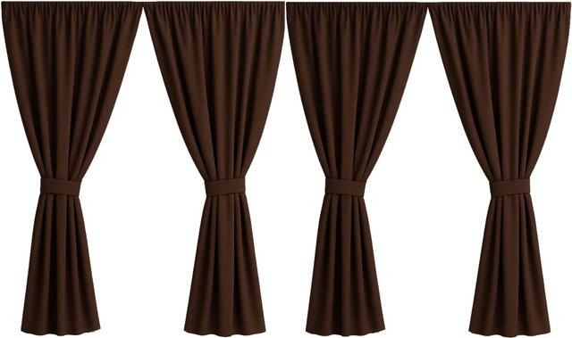 Setgarden Curtain Garden Outdoor Vorhang, 4er Set, Braun, B: 155 cm, H: 240 cm - Bild 1