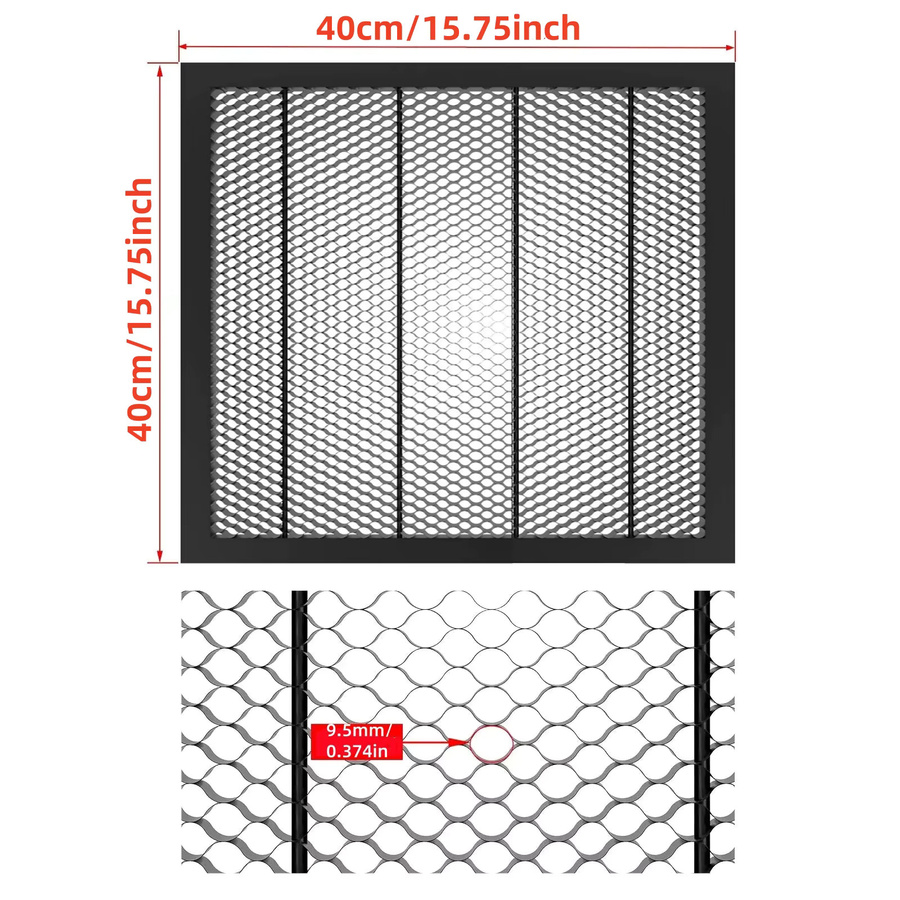 NEJE Wabenplatte Arbeitsplattform für Laser Gravierer und Laser Cutter in Schwarz B/T: 40 x 40 cm - Bild 2