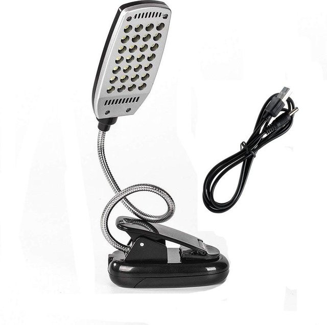 WBL Clip-on Flexible Buch Lichter mit 28 LED und USB-Anschluss als Leselampe und Nachtlicht in Schwarz - Bild 1