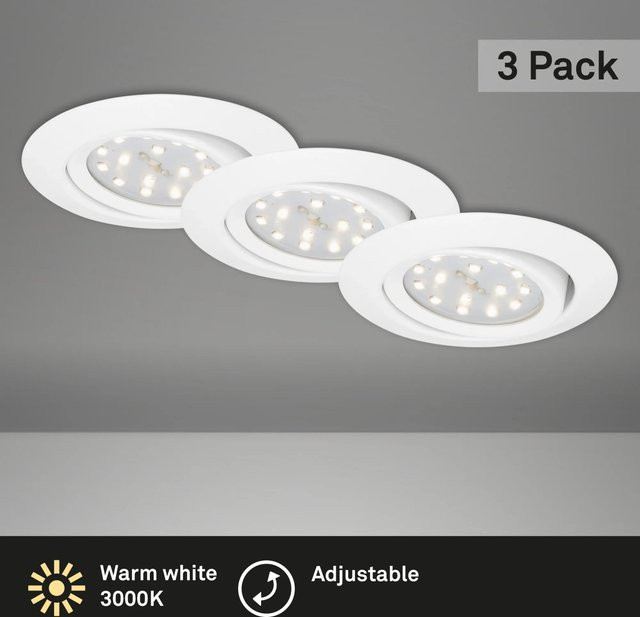 Briloner LED-Einbaustrahler rund in Weiß mit warmweißem Licht für den Innenbereich - Bild 1