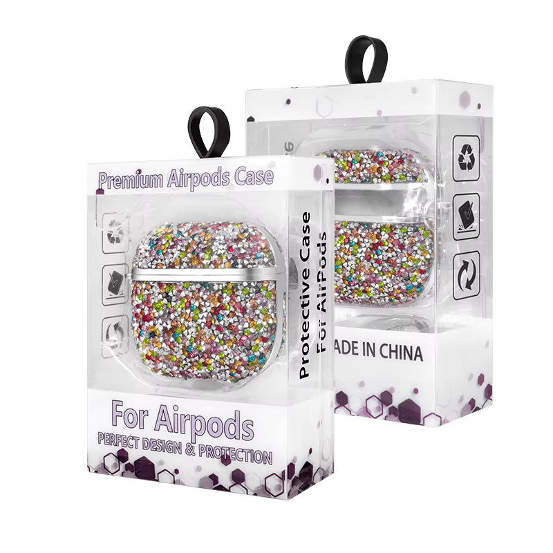 Silikonhülle für Apple AirPods in Multicolor mit funkelnden Diamanten als Schutzhülle für AirPods 4, 3, Pro, 2 und 1 - Bild 2
