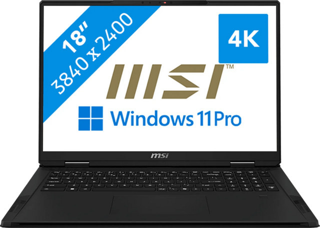 MSI CreatorPro X18 HX A14VMG-427NL Laptop mit 18 Zoll Display, Intel Prozessor, 128 GB SSD, Windows, Schwarz, Englische QWERTY Tastatur - Bild 1