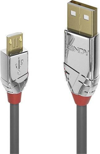 Lindy USB 2.0 Kabel mit USB-A und Micro-USB Stecker, 5,00 m, Grau - Bild 1