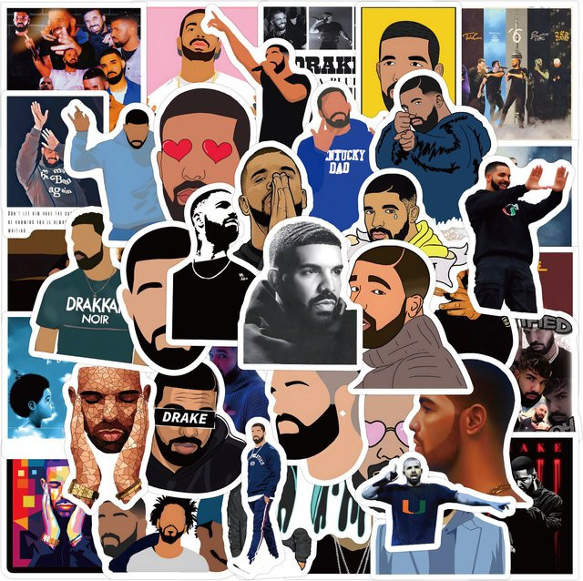 Bandai Hot Rap Drake Aufkleber, Cartoon, 64-teiliges Set - Bild 1
