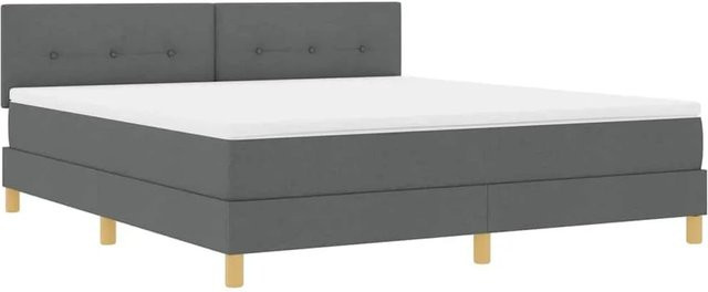 vidaXL LED Boxspringbett mit Matratze in Grau mit USB-Ladeport und Unterbettbeleuchtung B/T/H: 180 x 200 x 280 cm - Bild 1