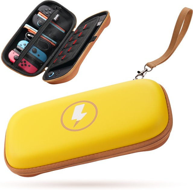 Yinke EVA-Tragetasche für Nintendo Switch in Gelb – Stoßfeste Reisetasche mit großem Fassungsvermögen für Konsole und Zubehör - Bild 1