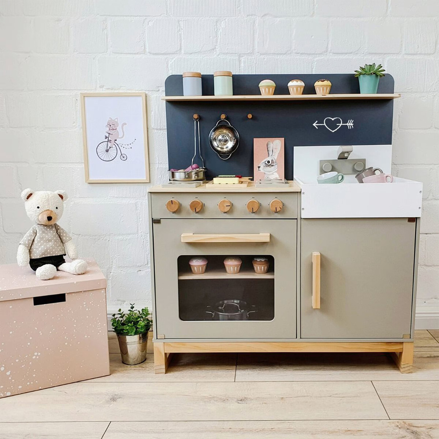 Musterkind Kinderküche Linum aus Holz in Grau - Bild 3