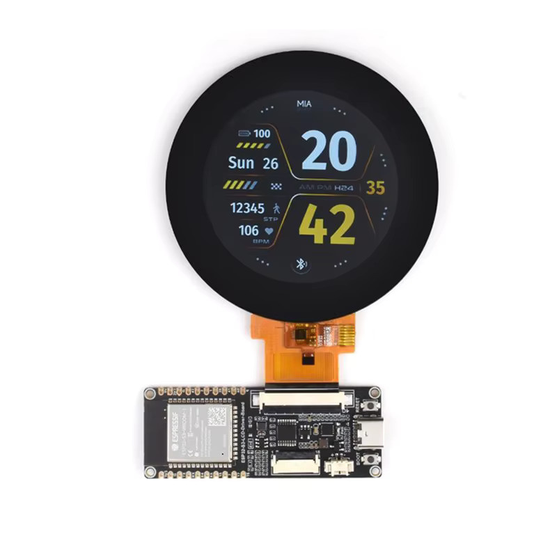 Spotpear ESP32-S3 LCD-Kit mit 2,1 Zoll rundem Captive Touchscreen-Display 480x480 in Schwarz - Bild 2