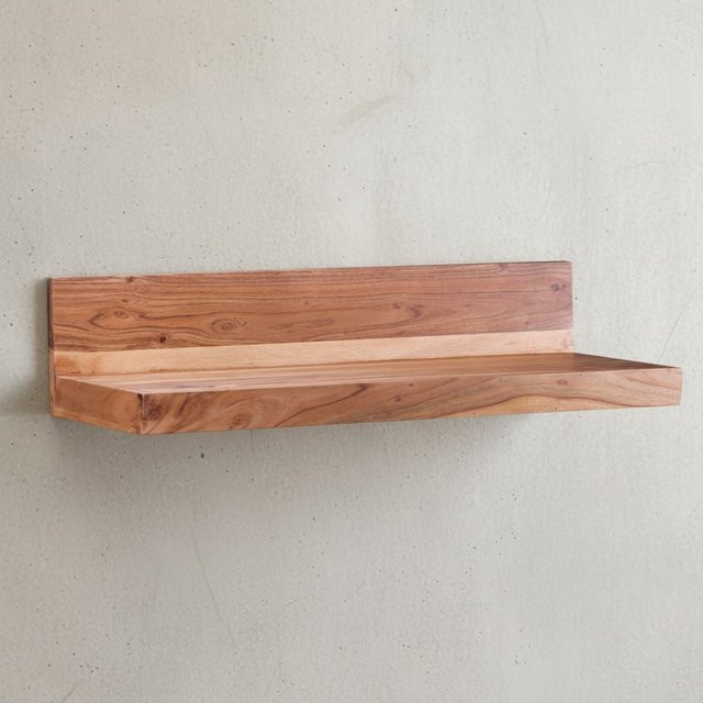 KADIMA DESIGN Wandregal NAKO aus Massivholz Akazie in Braun im Landhaus-Design, B/H/T: 80 x 23 x 17 cm - Bild 1