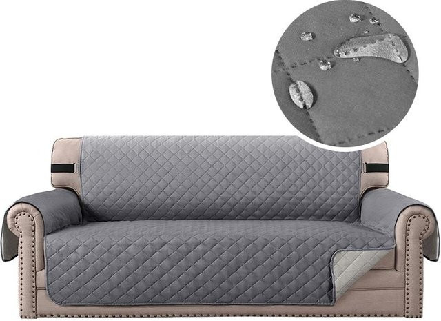 YTO Household items Wasserdichte und rutschfeste Sofadecke für Sessel, gesteppte Sofamatte aus Polyester, grau, Breite: 53 cm - Bild 1