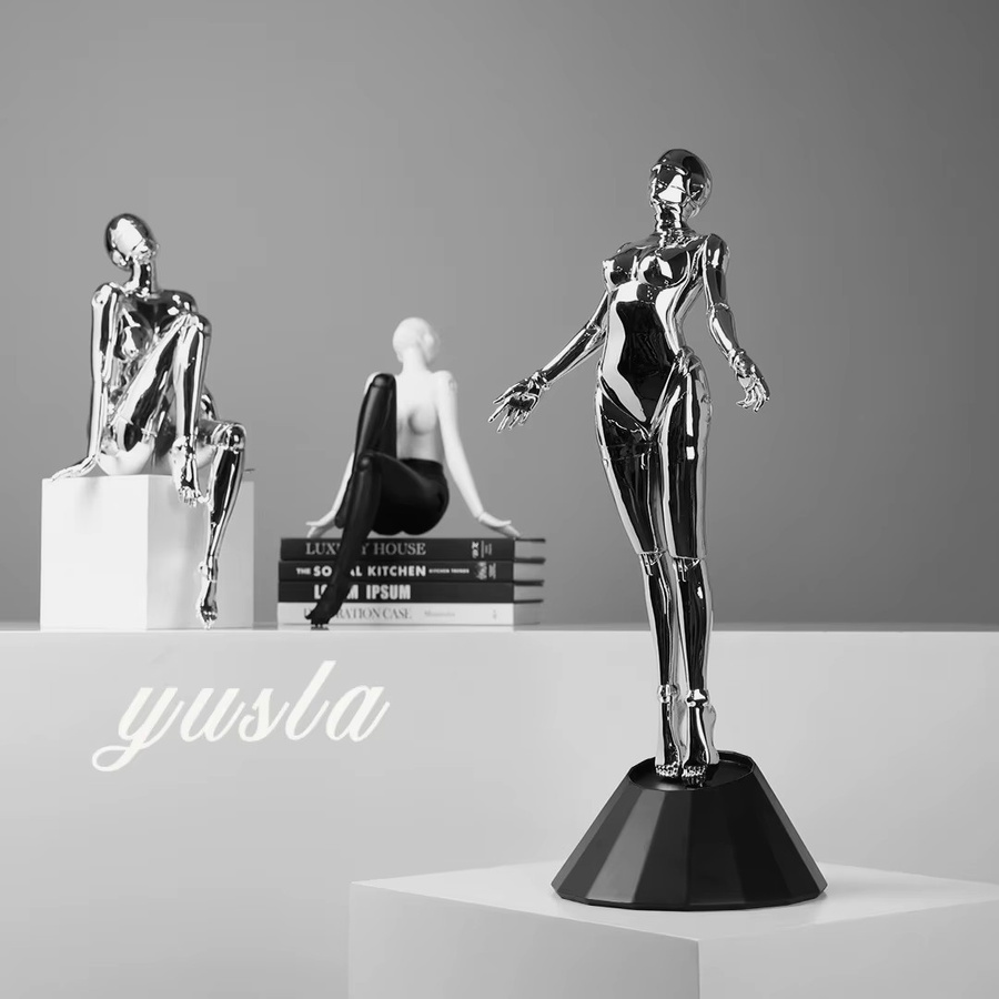MOYU Mechanische Göttin Statue Hajime Sorayama Cyberpunk Deko Modell aus Metall in Silber - Bild 2