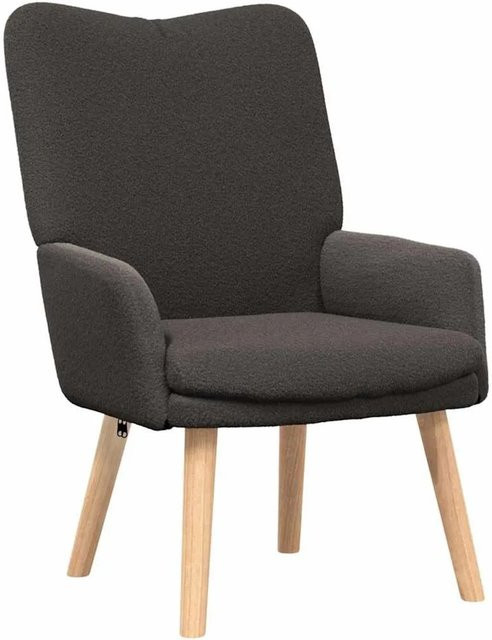 vidaXL Relaxsessel Dunkelgrau mit Armlehnen aus Stoff und Metallrahmen B/T/H: 63 x 67 x 94 cm - Bild 1