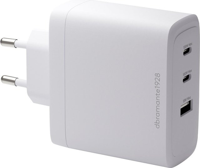 dbramante1928 re-charge Netzteil mit 100 Watt und 3 Ausgängen (2 x USB-C, 1 x USB-A) in Weiß - Bild 1