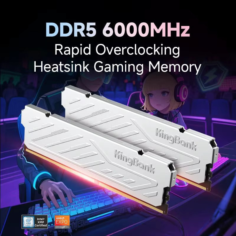 KingBank KJXS DDR5 Desktop-Arbeitsspeicher Kit 16GB (2x8GB) 6000MHz CL36-36-36-80 XMP 3.0 und AMD EXPO - Bild 3