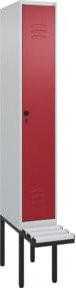 C+P Spind Classic PLUS Garderobenschrank mit Sitzbank, 1 Abteil, Lichtgrau, B/T/H: 212,0 x 30,0 x 81,5 cm - Bild 1