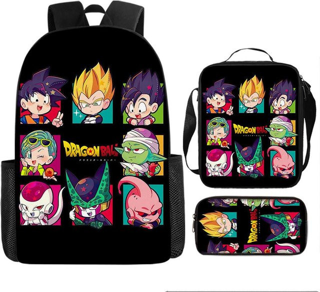 DewBloom Dragon Ball Kinderrucksack-Set aus atmungsaktivem Oxford-Stoff in Multicolour - Bild 1