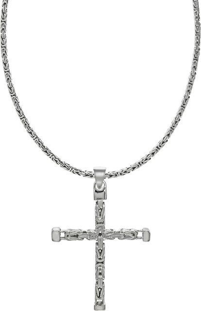 Zeeme Halskette 925 Silber, Kreuz-Anhänger, 55 cm, Herren - Bild 1