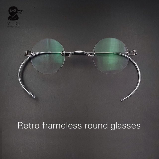 YUJO Korrektionsbrille, randlos, round, metal, silver, Blaulichtfilter - Bild 1