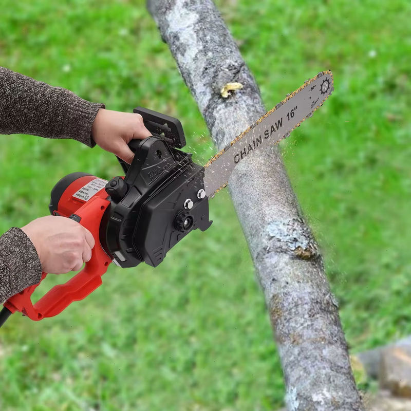 Bymaocar Elektrische Kettensäge 2000W in Rot, 16 Zoll, 220V für Baumschnitt und Gartenarbeit - Bild 4