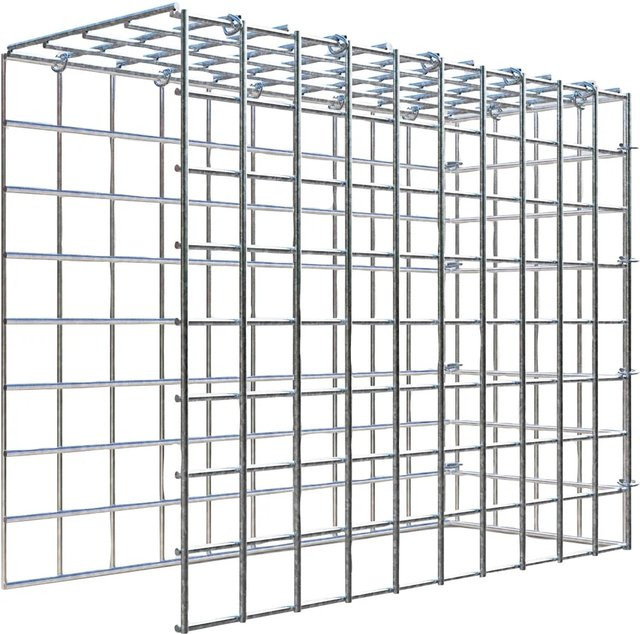 Gabiona C-Ring Anbaukorb Typ 4 in Silbergrau, B/T/H: 40 x 50 x 20 cm - Bild 1