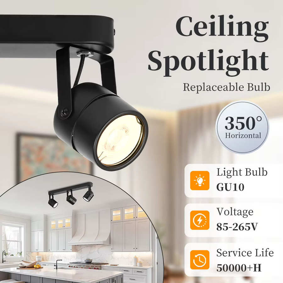 LANGYUE Moderne GU10 LED-Deckenleuchte aus Aluminium in Schwarz für Küche, Esszimmer und Home Office - Bild 3