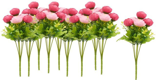 VBS Künstliche Ranunkel in Rosa und Pink, 10 Stück, Höhe: 28 cm - Bild 1