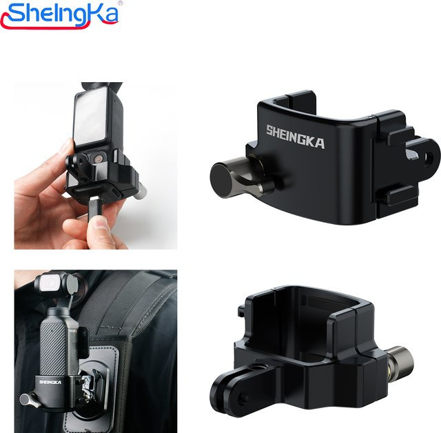 DJI Osmo Pocket 3 Aluminium Schutzrahmen mit Schnellspanner Halterung in Schwarz - Bild 1
