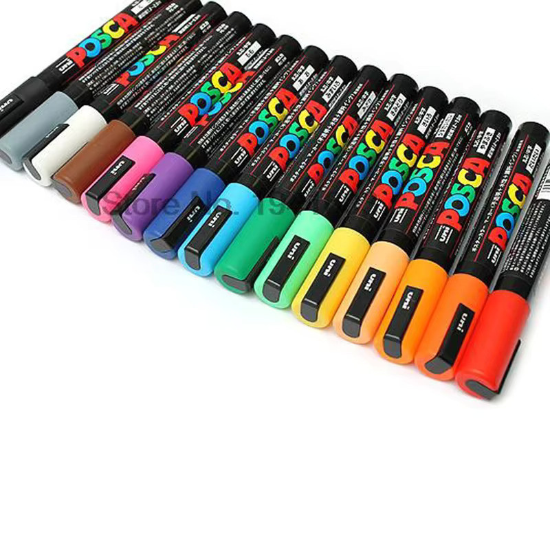 Uni Posca Acrylmarker PC-5M mit Bullet-Spitze in Mehrfarben für Graffiti, Poster und DIY-Kunstprojekte - Bild 2
