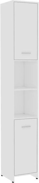 vidaXL Badezimmerschrank Weiß aus Holzwerkstoff mit Türen, B/T/H: 30 x 30 x 183,5 cm - Bild 1