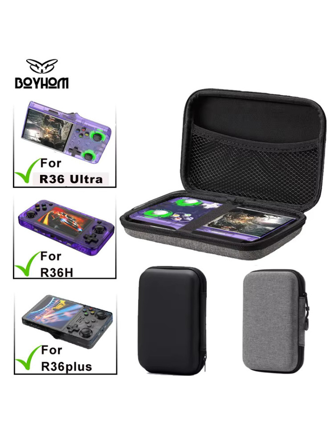 BOYHOM Tragetasche für R36 Ultra Retro-Konsole, Stoßfeste Aufbewahrungstasche und Schutzhülle für R36H PLUS, Schwarz - Bild 7