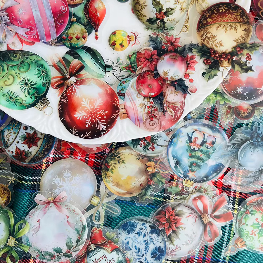 50 Stück Weihnachtsglocken-Aufkleber in Multicolour aus Kunststoff zur Dekoration von Notizbüchern, Tagebüchern und Handyhüllen - Bild 2