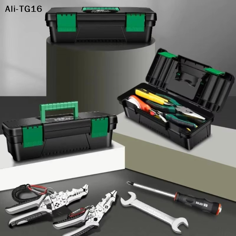 JETTING Werkzeugkasten aus Kunststoff, 10 Zoll, Schwarz, Tragbare Werkzeugbox für Tischlerei und Elektroreparaturen - Bild 3