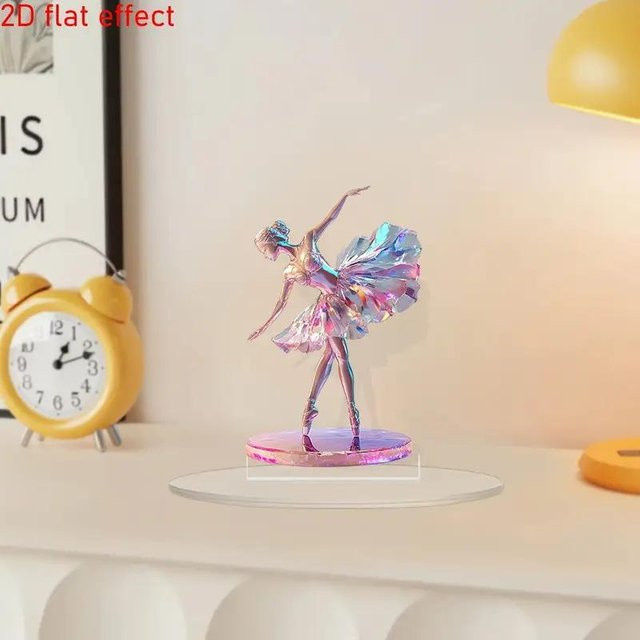 Elegante Ballettänzerin Statue aus Acryl zur Tischdekoration, Höhe: 20 cm, Breite: 12,5 cm - Bild 1