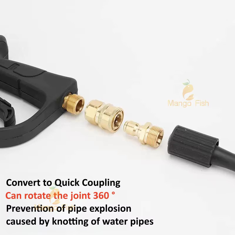 Kupfer Schnellkupplung Adapter Set für Hochdruckreiniger und Gartenschläuche in Gold - Bild 3
