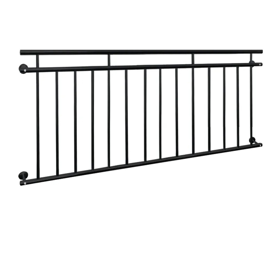 ECD Germany Französischer Balkon aus Stahl in Schwarz, B/H: 184 x 90 cm mit 14 Füllstäben - Bild 2
