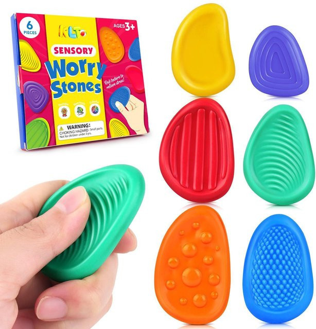 Yiran bag Sensorische Silikonsteine 6er-Pack strukturiert - Bild 1