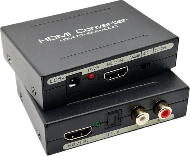 WEFAWAN HDMI Audio Extraktor Konverter mit SPDIF und RCA L/R Stereo in Schwarz für Fire Stick, Xbox und PlayStation mit 3D-Unterstützung - Bild 1