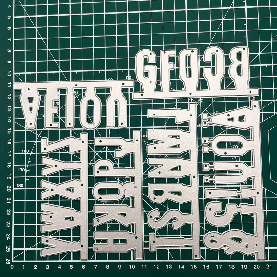 Große Alphabet Metall Stanzformen in Silber für DIY Scrapbooking und Kartenherstellung - Bild 4