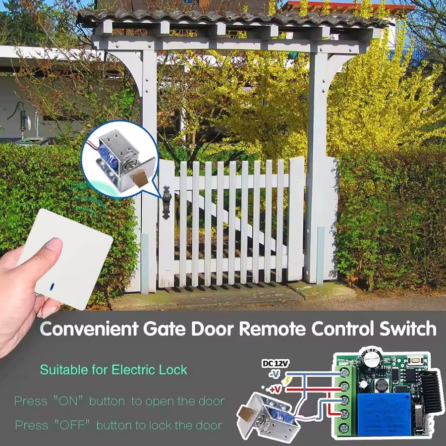 QIACHIP Drahtloser RF Lichtschalter 433MHz mit Wandpanel und Fernbedienung, Smart Switch Relais-Empfänger für LED-Lampen, Farbe: Weiß - Bild 3