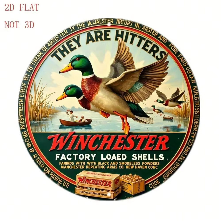 CIFBUY Vintage Winchester Enten Metallschild Wanddekoration, B/H: 20,32 x 20,32 cm, Mehrfarbig - Bild 4