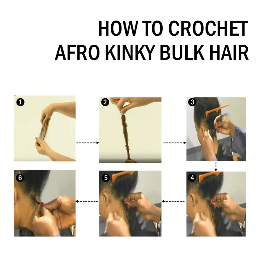 Afro Kinkys Bulk für Dreadlock-Erweiterungen, 50 g, Schwarz, Unisex - Bild 5