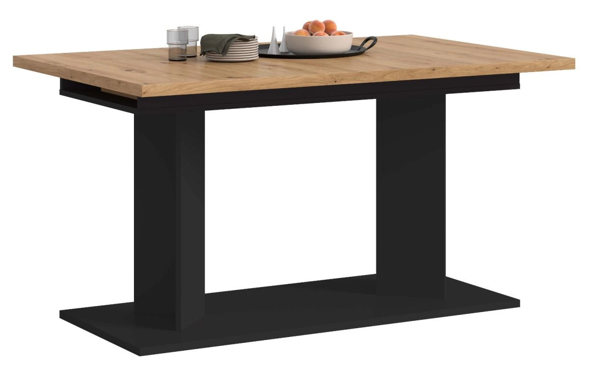 Esstisch Anton von Inn.Furn aus Eiche und Metall, ausziehbar, Braun und Schwarz, B: 140 cm bis 220 cm, H: 76 cm, T: 90 cm - Bild 5