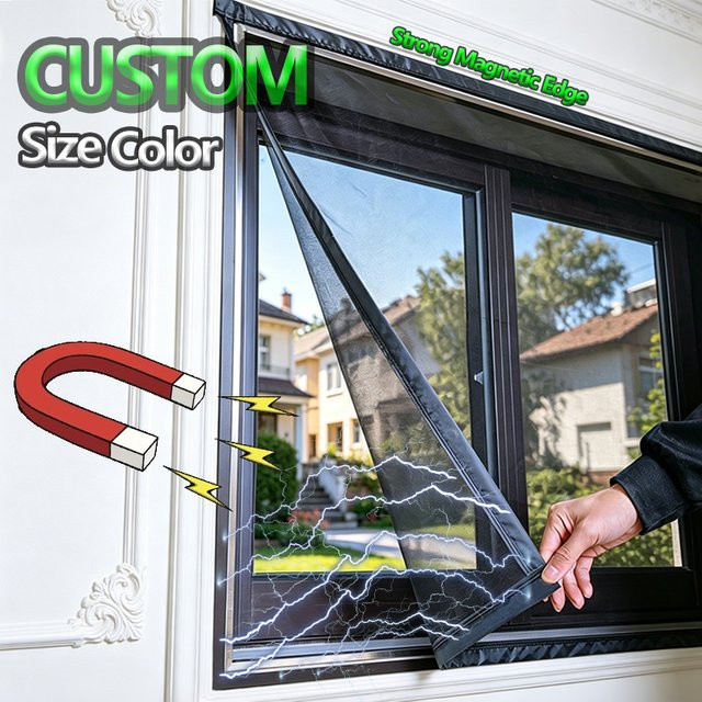MOJY Magnetisches Fenster-Moskitonetz aus Fiberglas in Schwarz, Weiß oder Grau als maßgefertigtes unsichtbares Fliegengitter - Bild 1