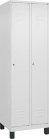 C+P Spind Classic PLUS Garderobenschrank mit 2 Abteilen, Füße, Zylinderschloss, 4 Garderobenhaken und Trennwand, Höhe: 195 cm, Breite: 60 cm, Tiefe: 50 cm - Bild 1