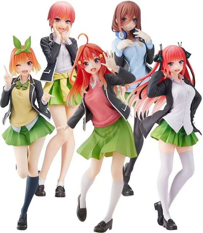Anime Die Quintessenz Quintuplets Figuren Set aus PVC in Schuluniform, mehrfarbig - Bild 1