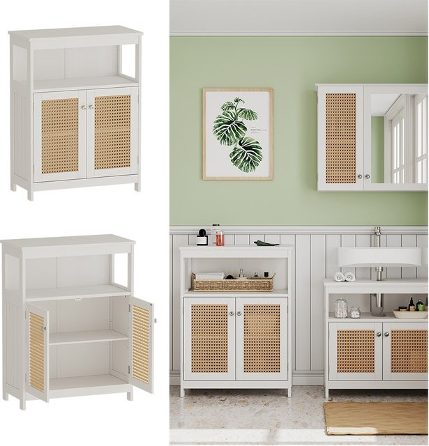 Vicco Sideboard Rosario Weiß mit 2 Türen und Ablage für das Badezimmer, B/T/H: 60 x 80 x 95,9 cm - Bild 1