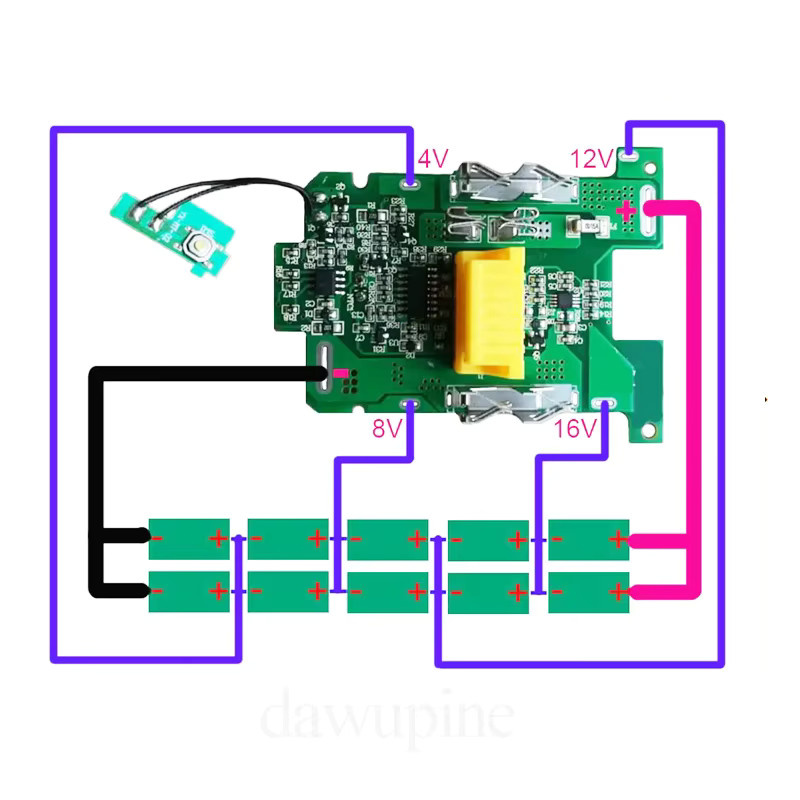 Makita BL1830 Li-Ionen-Akku BMS PCB Ladeschutzplatine mit Akku-Status-LED für 18V Elektrowerkzeuge kompatibel mit BL1815, BL1860, LXT400 und BL1850 - Bild 2