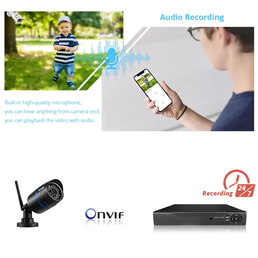 TPTEK IP-WLAN Sicherheitskamera mit 4MP Full HD Videoüberwachung in Schwarz - Bild 4